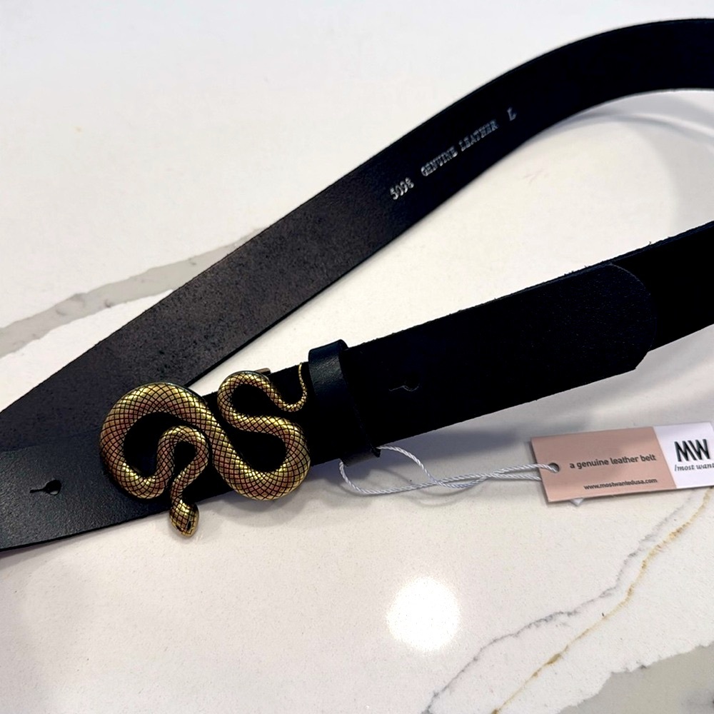 Snake buckle genuine leather belt - Picture 9 of 12